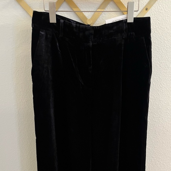 NWT Loft Peyton Velvet Trousers Black Wide Leg 10 - Picture 4 of 11
